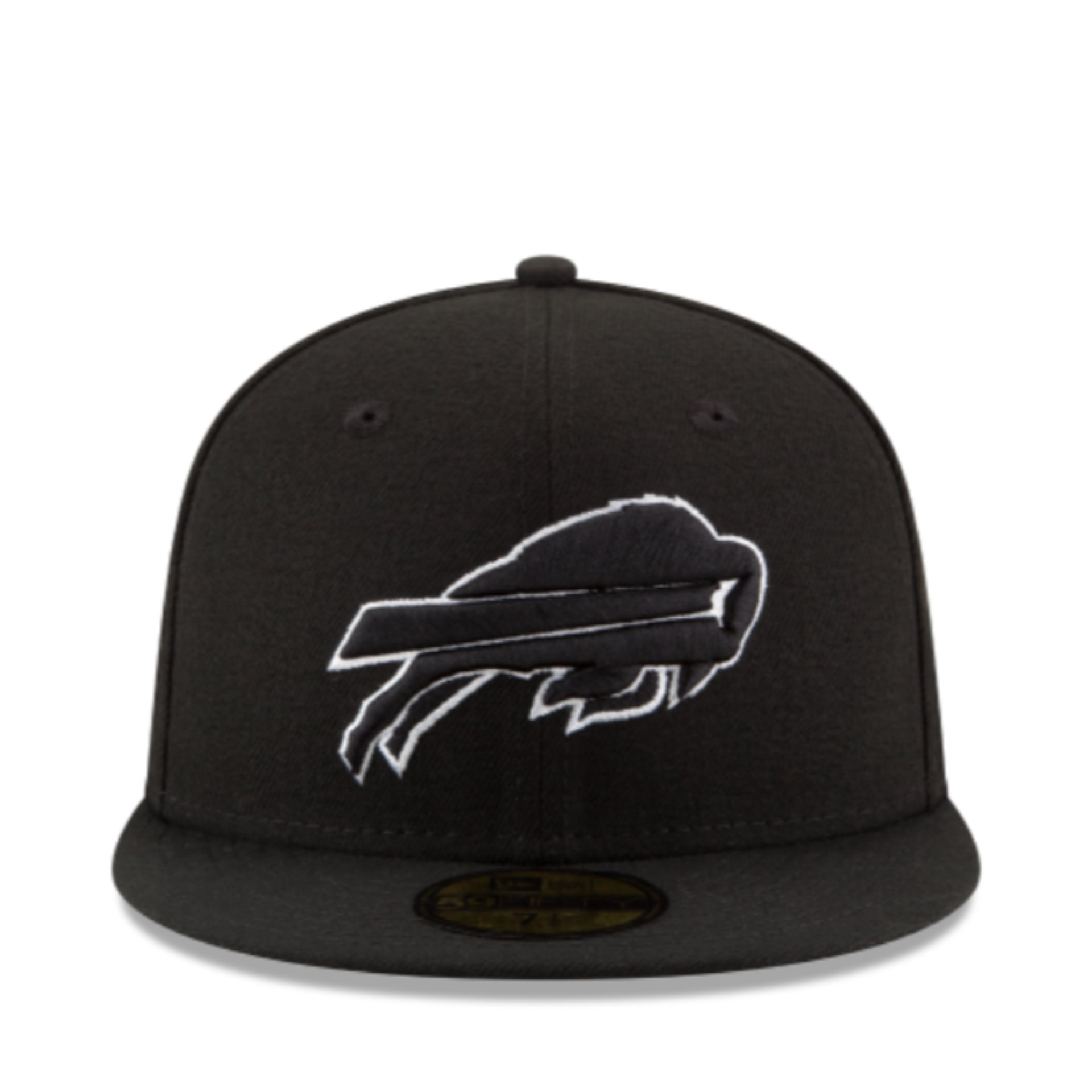 New Era NFL Buffalo Bills Black White Outlined 59Fifty Fitted Hat front view
