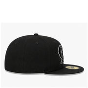 New Era 59Fifty California Angels Black White Outlined Fitted Hat right side view