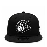 New Era Charros De Jalisco Black White 9FIFTY Snapback Cap front view