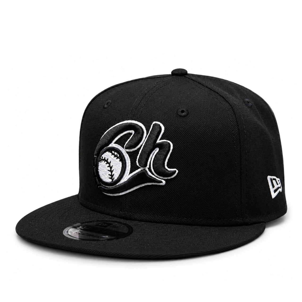 New Era Charros De Jalisco Black White 9FIFTY Snapback Cap front angle view