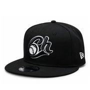 New Era Charros De Jalisco Black White 9FIFTY Snapback Cap front angle view