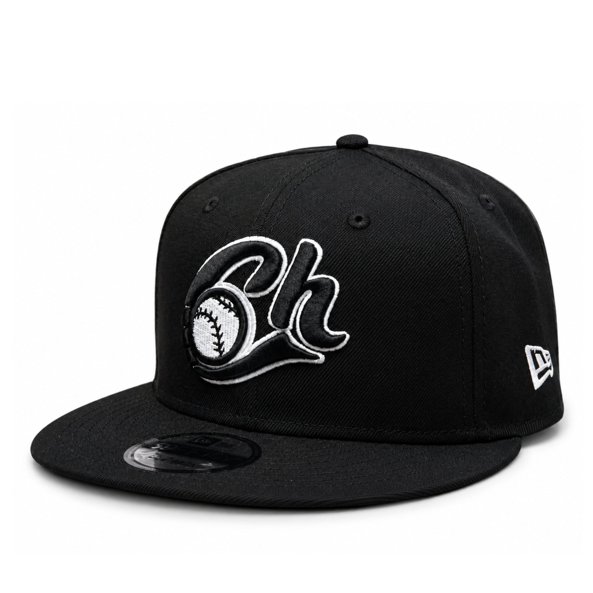 New Era Charros De Jalisco Black White 9FIFTY Snapback Cap front angle view