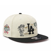 New Era Los Angeles Dodgers Cherub 9FIFTY Snapback Hat - 100th Anniversary Chrome/Black front right view