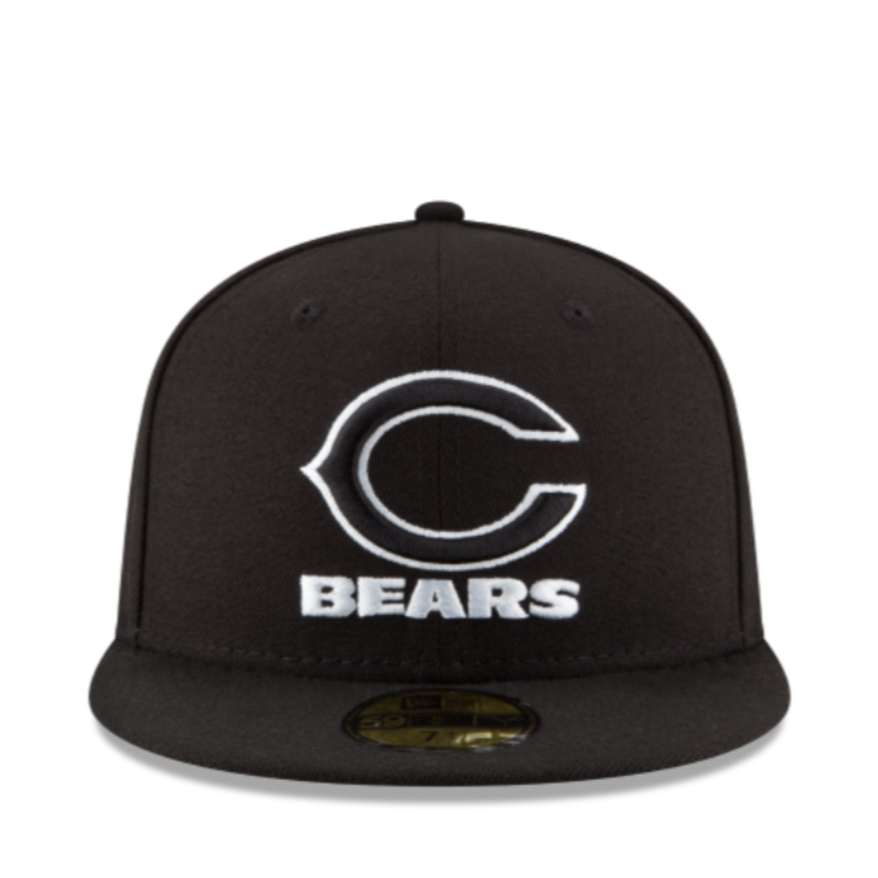 New Era Chicago Bears 59FIFTY Fitted Hat - Black White Outlined front view
