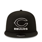 New Era Chicago Bears Black White 9FIFTY Snapback Hat front view