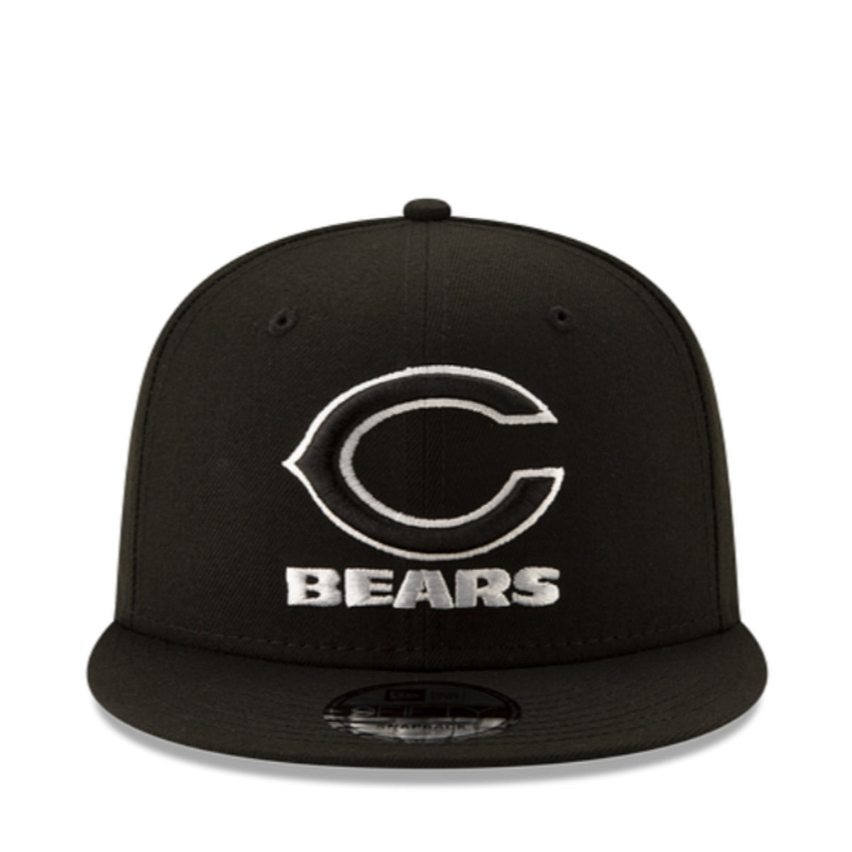 New Era Chicago Bears Black White 9FIFTY Snapback Hat front view
