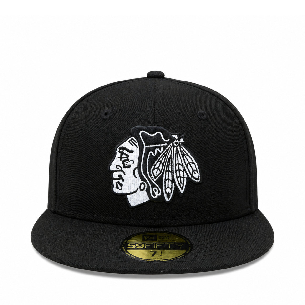 New Era Chicago Blackhawks 59FIFTY Fitted Hat - Black/White front view
