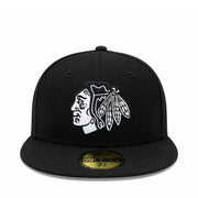 New Era Chicago Blackhawks 59FIFTY Fitted Hat - Black/White front view