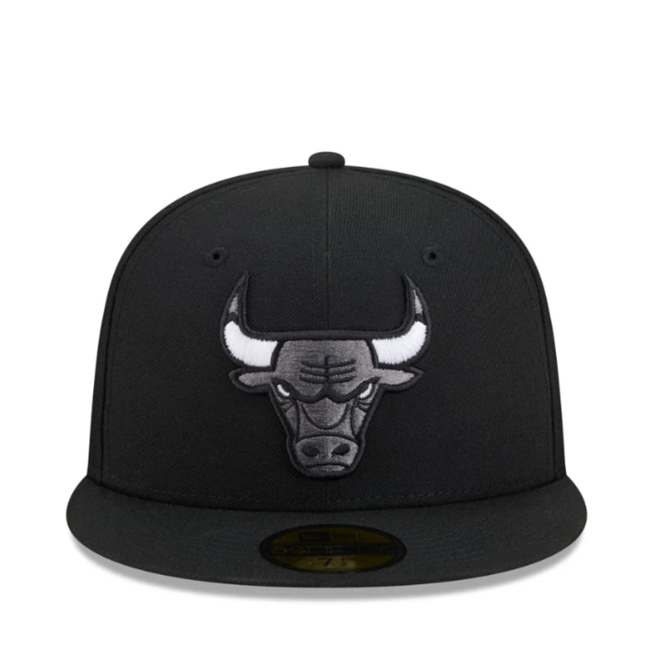 New Era Chicago Bulls Black Gray 59FIFTY Fitted Hat front view