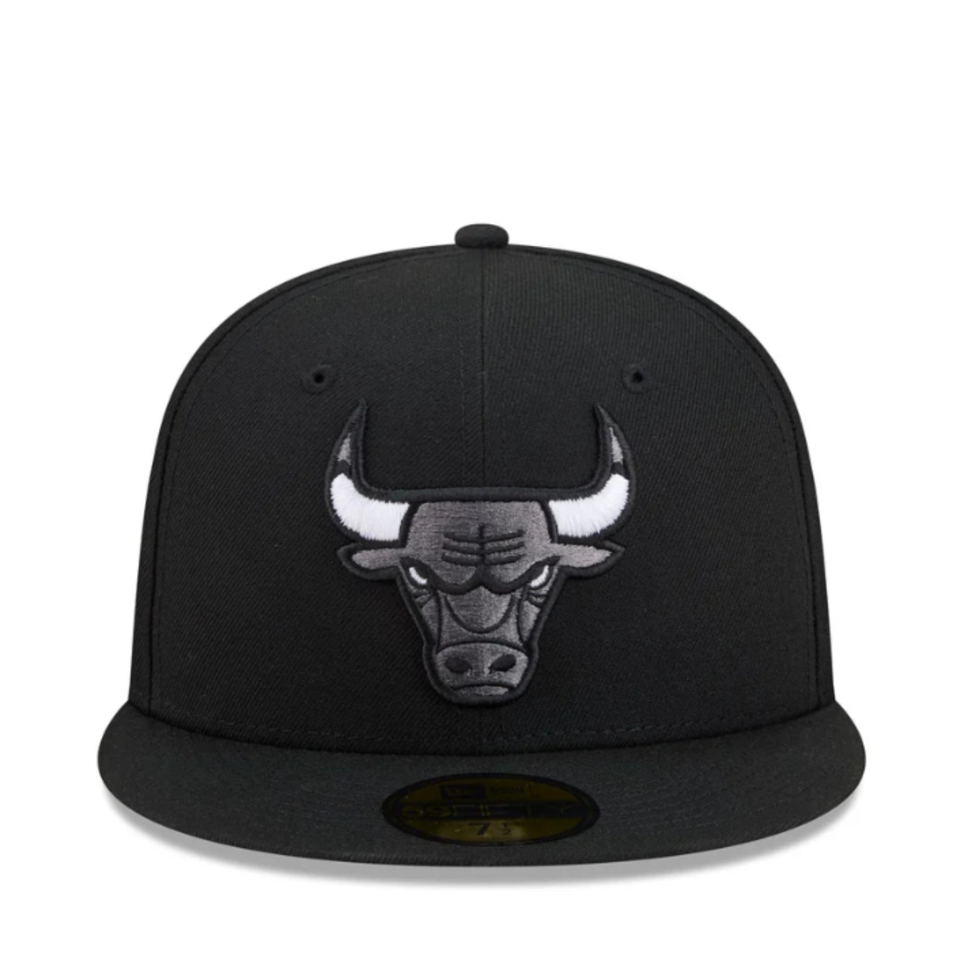 New Era Chicago Bulls Black Gray 59FIFTY Fitted Hat front view