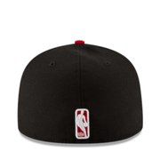 Back of New Era NBA Chicago Bulls Black Red 2 Tone 59FIFTY Fitted Hat