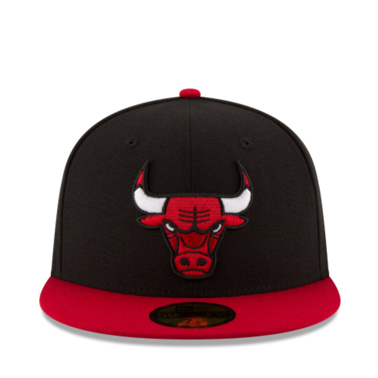 New Era NBA Chicago Bulls 59FIFTY Fitted Hat - Black/Red 2 Tone front view