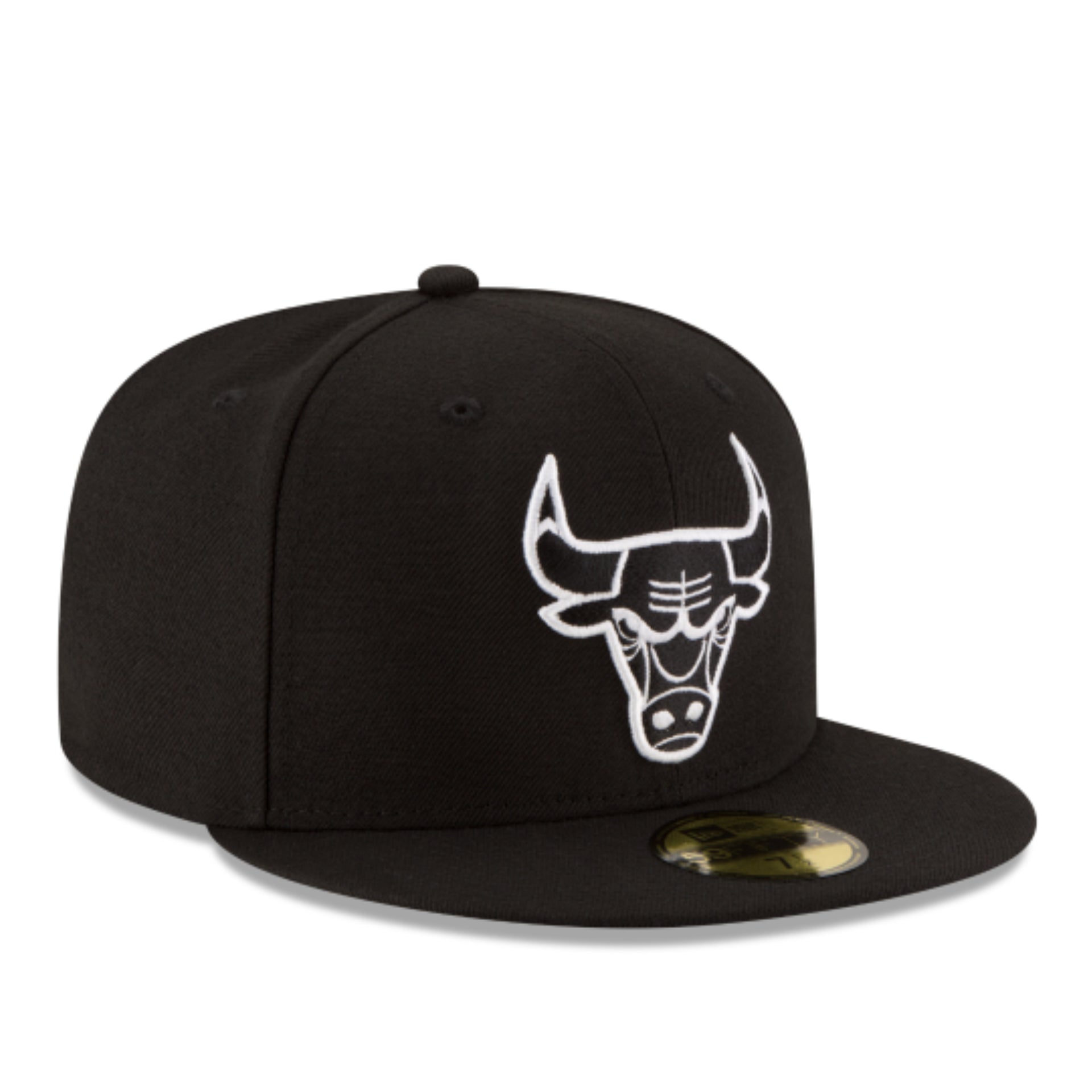 New Era NBA Chicago Bulls 59FIFTY Fitted Hat - Black White front right view