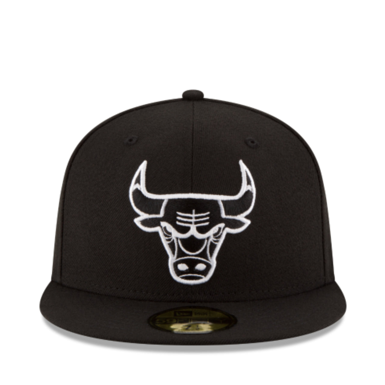 New Era NBA Chicago Bulls 59FIFTY Fitted Hat - Black White front view