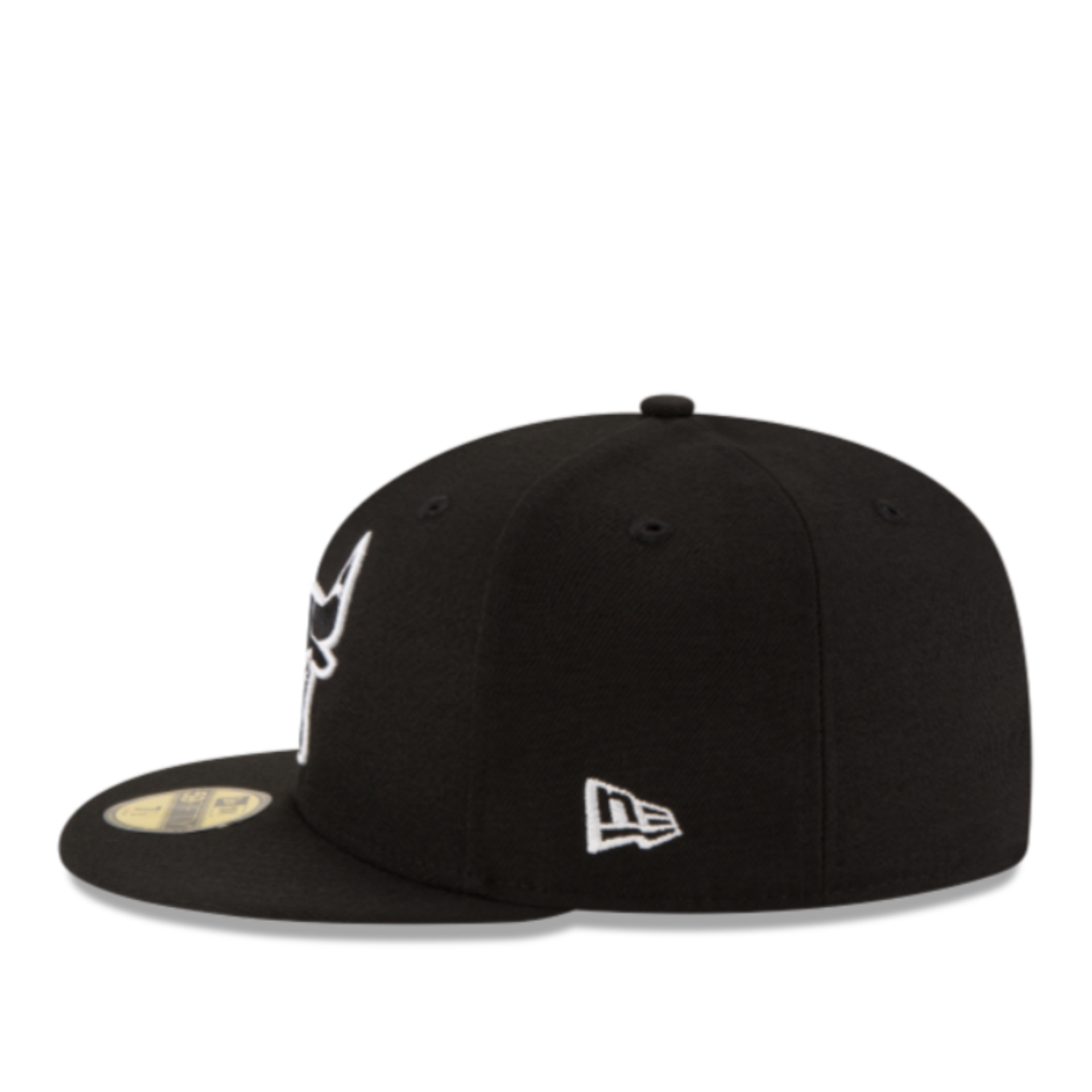 New Era NBA Chicago Bulls 59FIFTY Fitted Hat - Black White side view