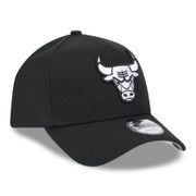New Era Chicago Bulls Black 9FORTY A-Frame Snapback Hat front right angle view