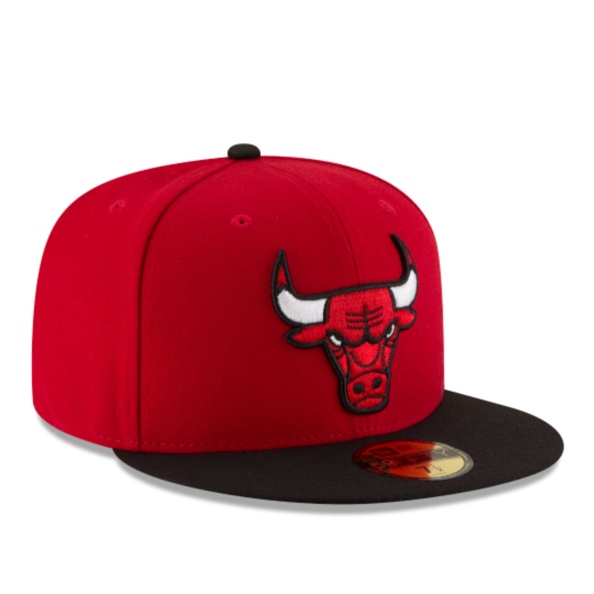 New Era NBA Chicago Bulls 59FIFTY Fitted Hat - Red/Black 2 Tone front right view