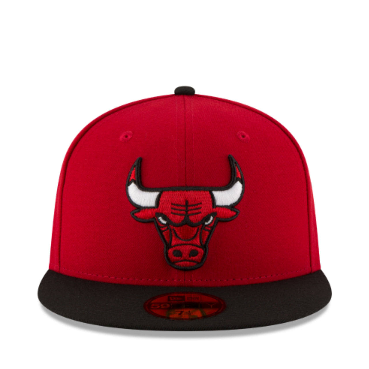 New Era NBA Chicago Bulls 59FIFTY Fitted Hat - Red/Black 2 Tone front view