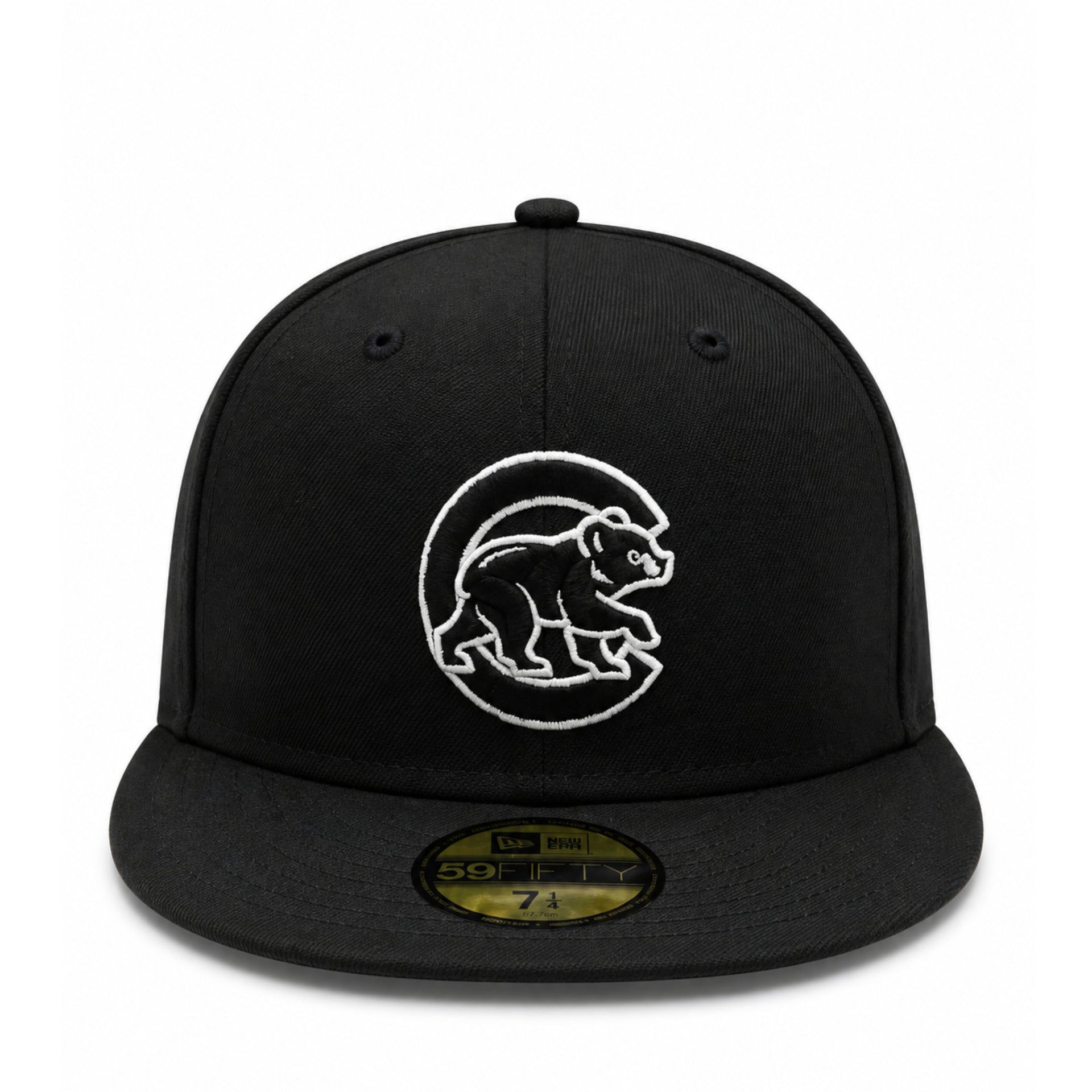 New Era Chicago Cubs Bear 2016 World Series Black 59FIFTY Fitted Hat front view