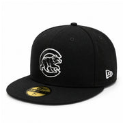 New Era Chicago Cubs Bear 2016 World Series Black 59FIFTY Fitted Hat front left angle view