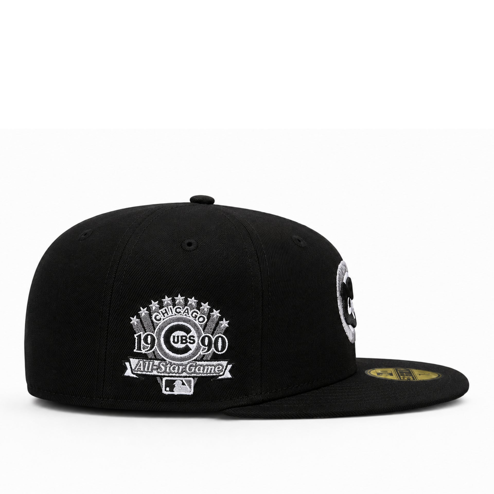 New Era Chicago Cubs Cooperstown Black ASG 1990 59FIFTY Fitted Hat side view