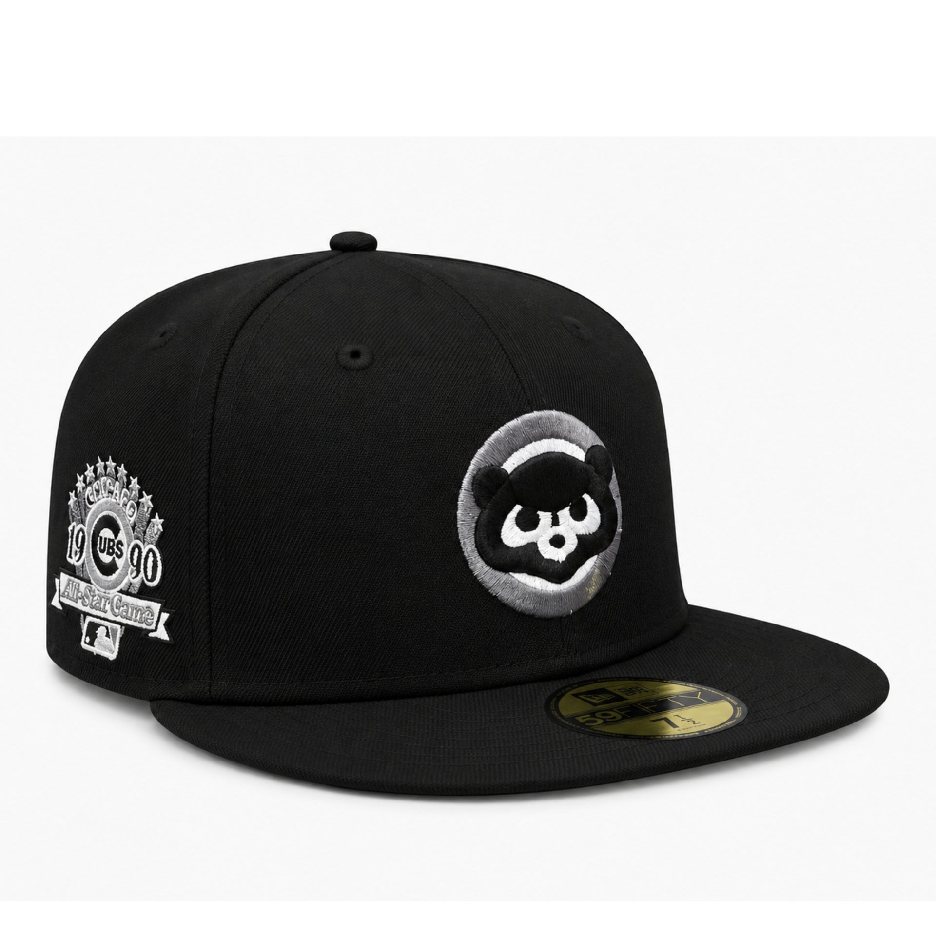 New Era Chicago Cubs Cooperstown Black ASG 1990 59FIFTY Fitted Hat front side view