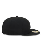 New Era Chicago Cubs Black White Outlined 59FIFTY Fitted Hat side view