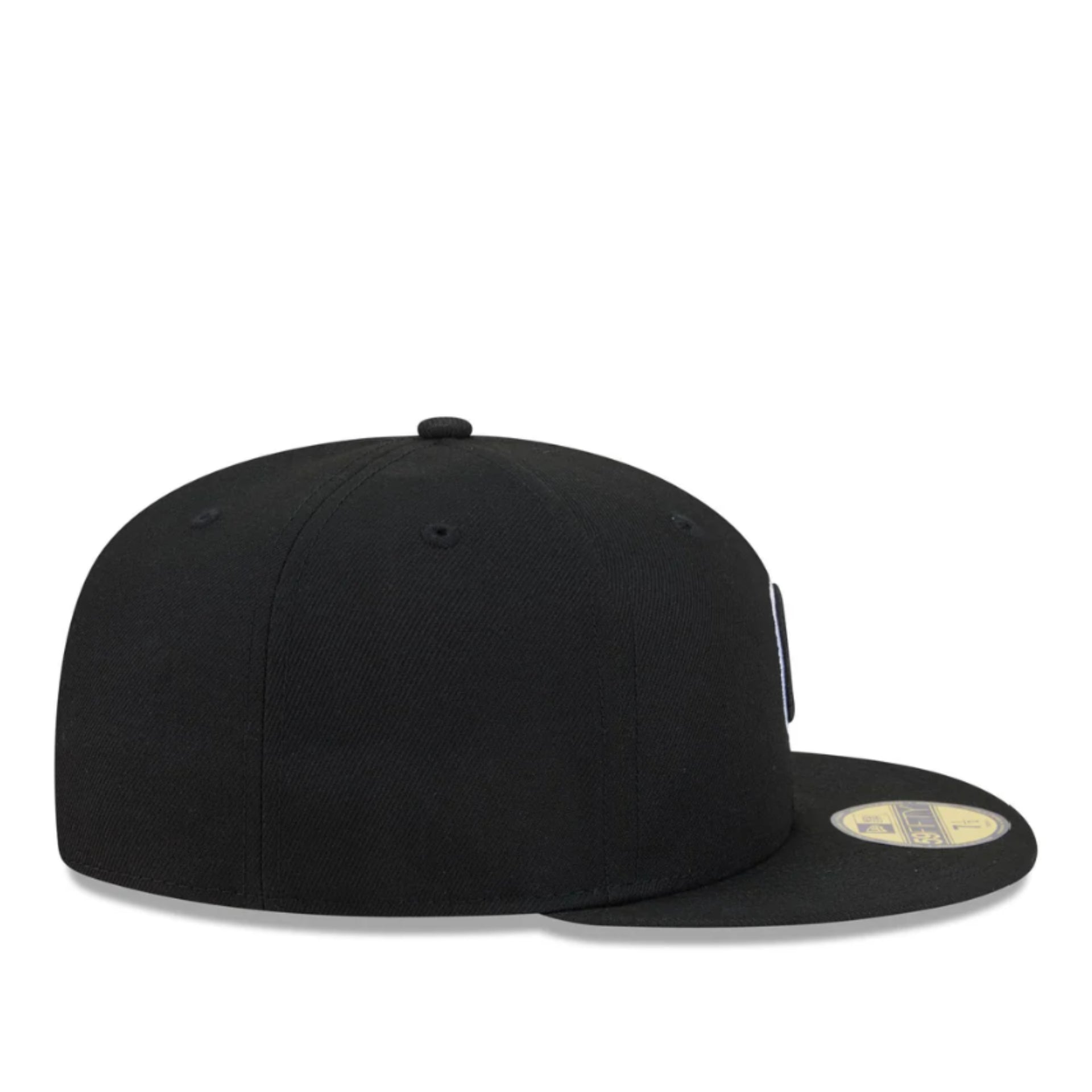 New Era Chicago Cubs Black White Outlined 59FIFTY Fitted Hat side view