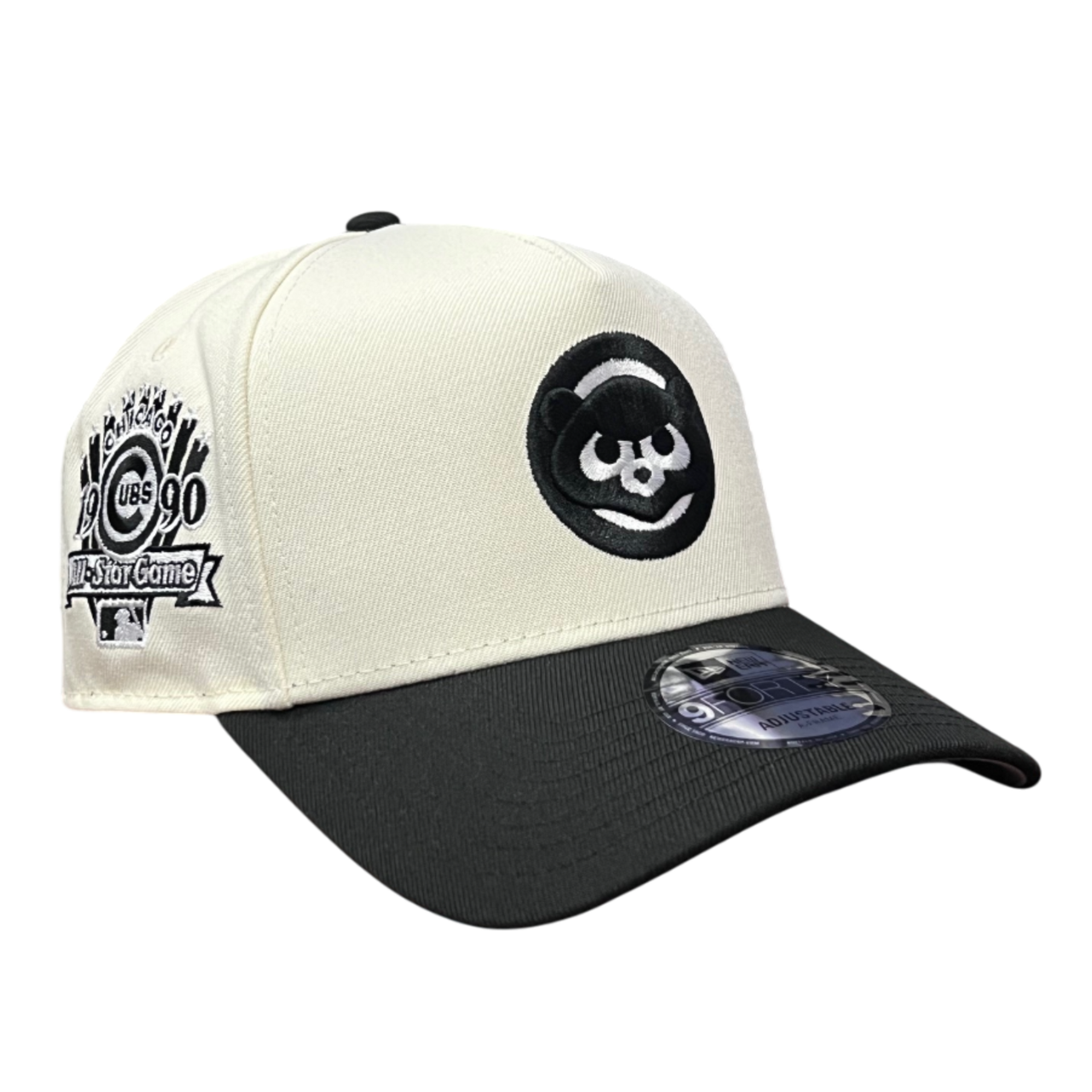 Chicago Cubs Cooperstown Chrome Black 1990 ASG 9FORTY A-Frame Snapback Hat