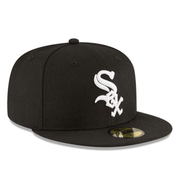 New Era Chicago White Sox 2005 World Series Black 59FIFTY Fitted Hat with side patch front right view