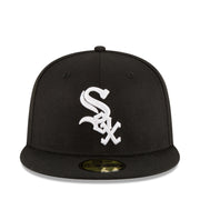 New Era Chicago White Sox 2005 World Series Black 59FIFTY Fitted Hat with side patch front view