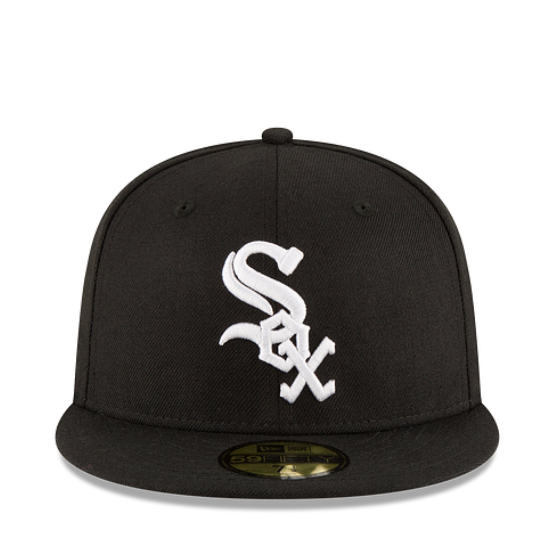 New Era Chicago White Sox 2005 World Series Black 59FIFTY Fitted Hat with side patch front view