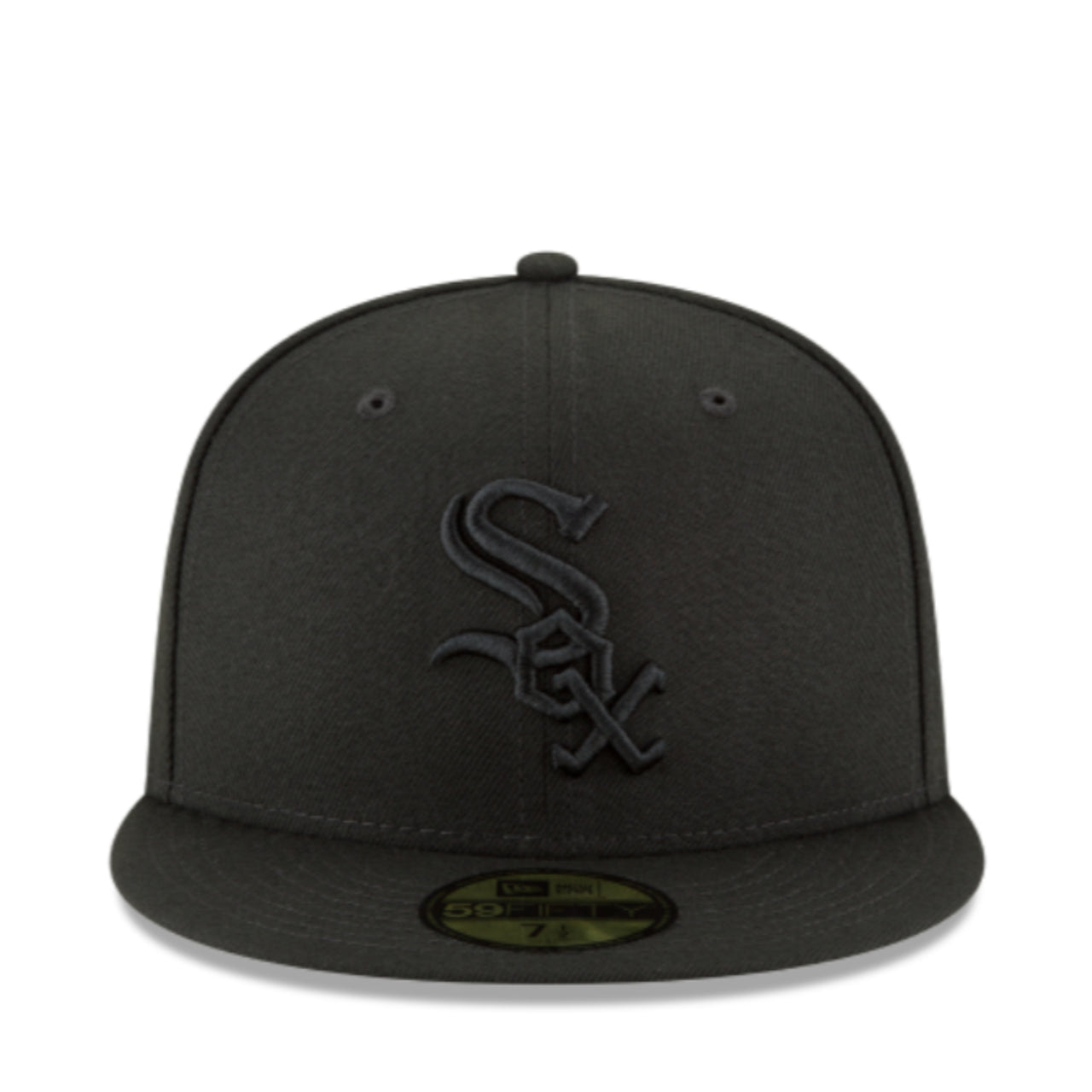 New Era Chicago White Sox Black on Black 59FIFTY Fitted Hat front view