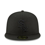 New Era Chicago White Sox Black on Black 59FIFTY Fitted Hat front view