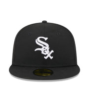 New Era Chicago White Sox Authentic Black White 59FIFTY Fitted Hat front view
