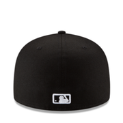 New Era Chicago White Sox Black White Outlined 59FIFTY Fitted Hat back view