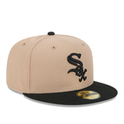 New Era Chicago White Sox 59FIFTY Fitted Hat - Camel/Black 2 tone front right view