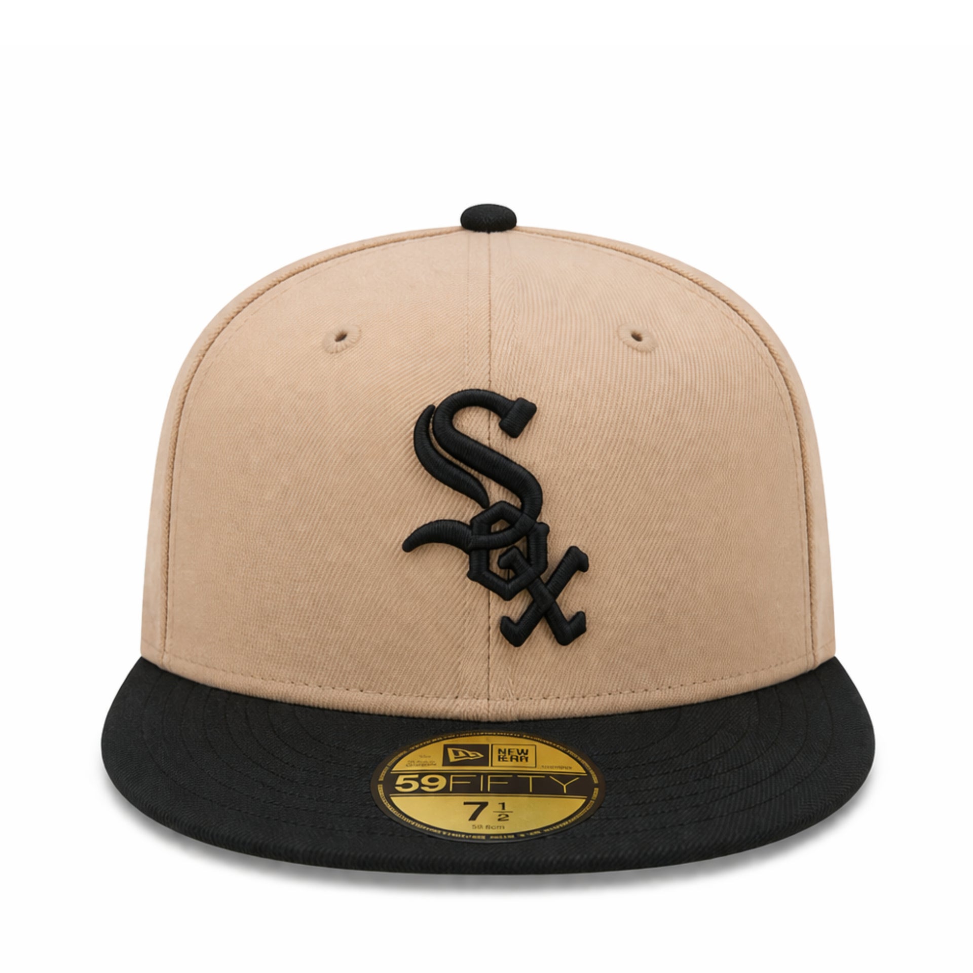 New Era Chicago White Sox 59FIFTY Fitted Hat - Camel/Black front view