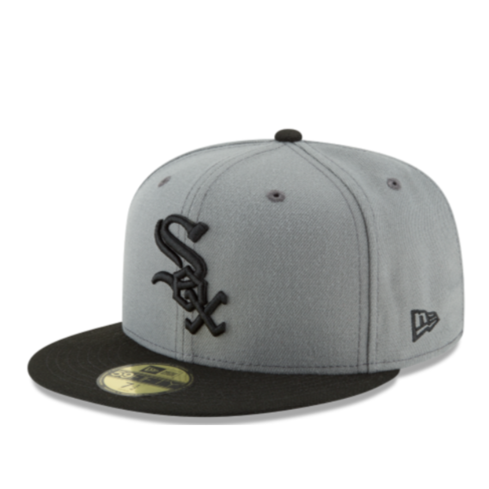New Era Chicago White Sox Charcoal Black 59FIFTY Fitted Hat  front left angle view
