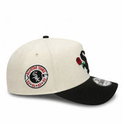 New Era Chicago White Sox Rose Collection 9FORTY A-Frame Snapback Hat - Chrome/Black side view