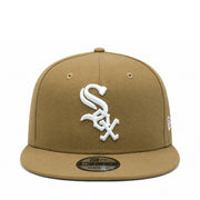New Era Chicago White Sox Khaki 9FIFTY Snapback Hat front view