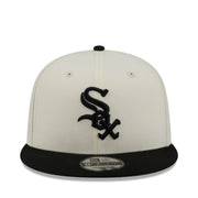 New Era Chicago White Sox Localized 9FIFTY Snapback Hat - Chrome/Black 2 Tone front view