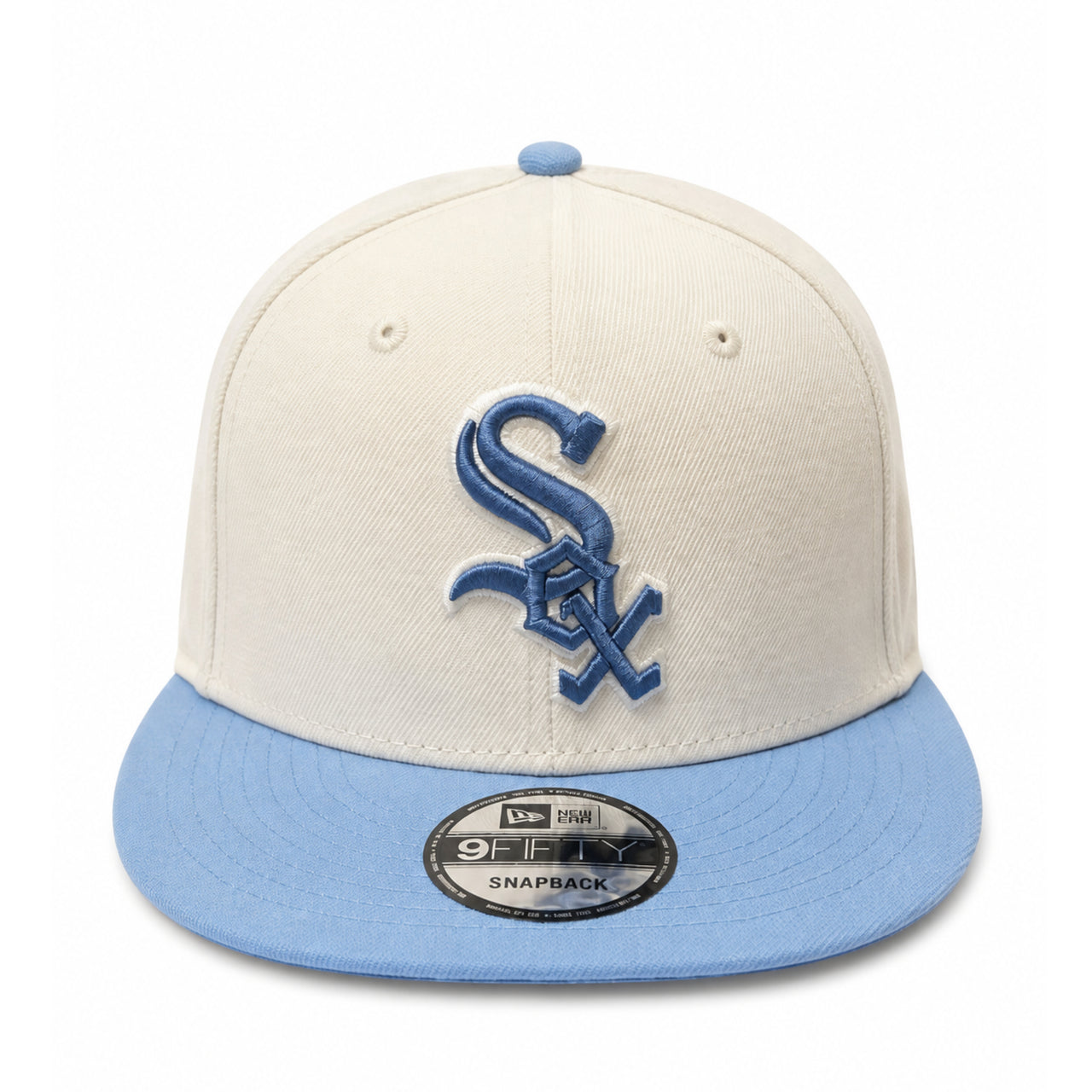 New Era Chicago White Sox Stone/Light Blue 9FIFTY Snapback Hat front view