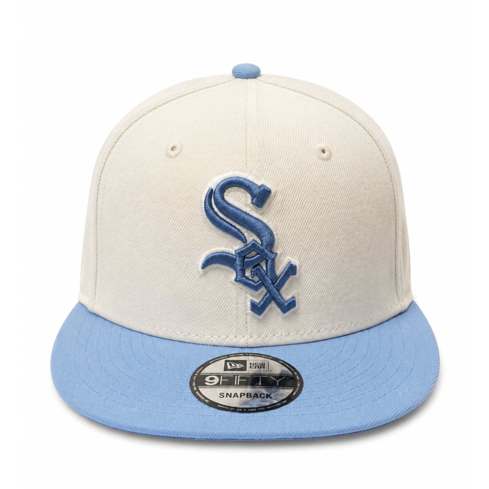 New Era Chicago White Sox Stone/Light Blue 9FIFTY Snapback Hat front view