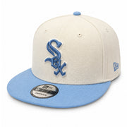 New Era Chicago White Sox Stone/Light Blue 9FIFTY Snapback Hat front angle view