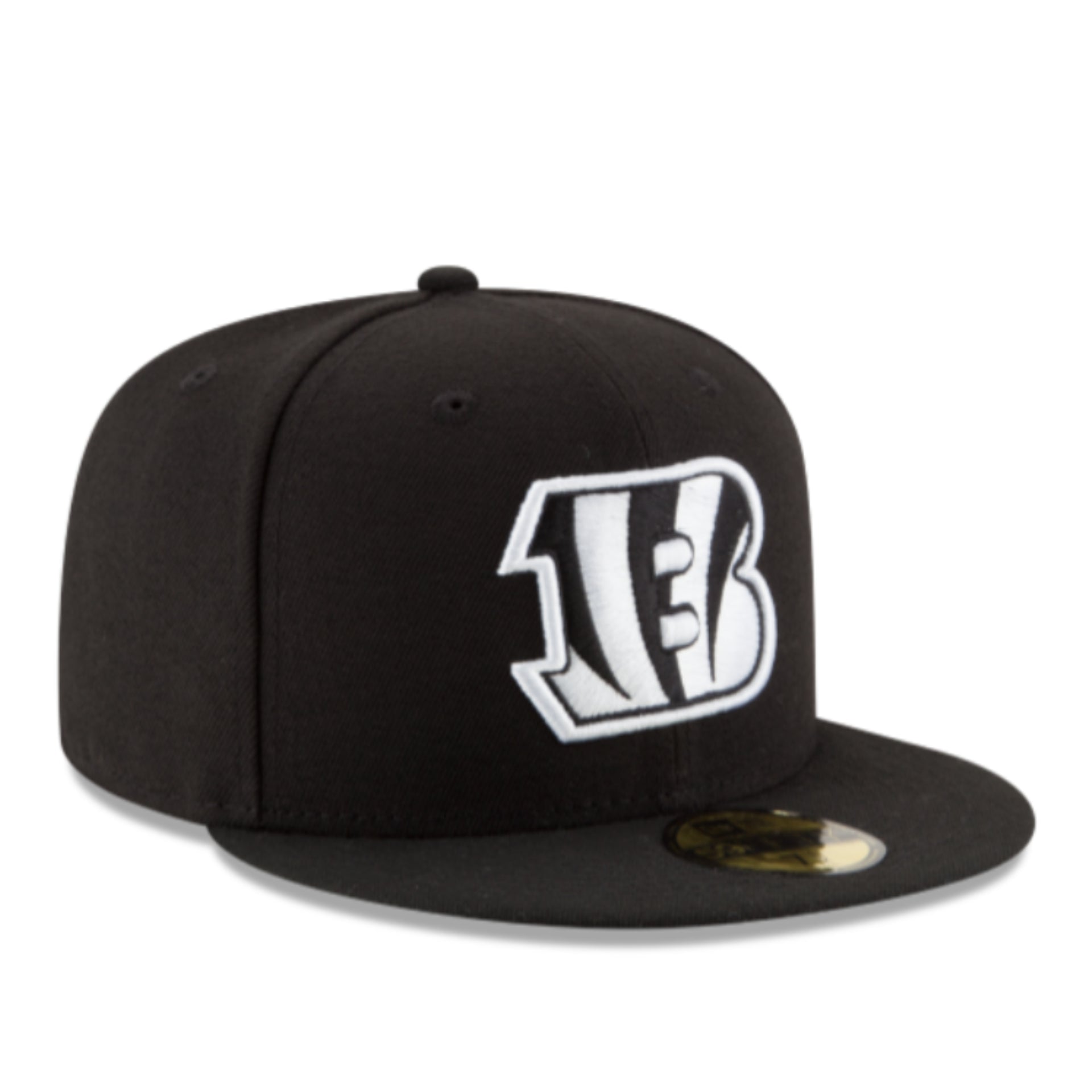 New Era NFL Cincinnati Bengals 59FIFTY Fitted Hat - Black White front right view
