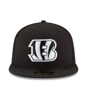 New Era NFL Cincinnati Bengals 59FIFTY Fitted Hat - Black White front view