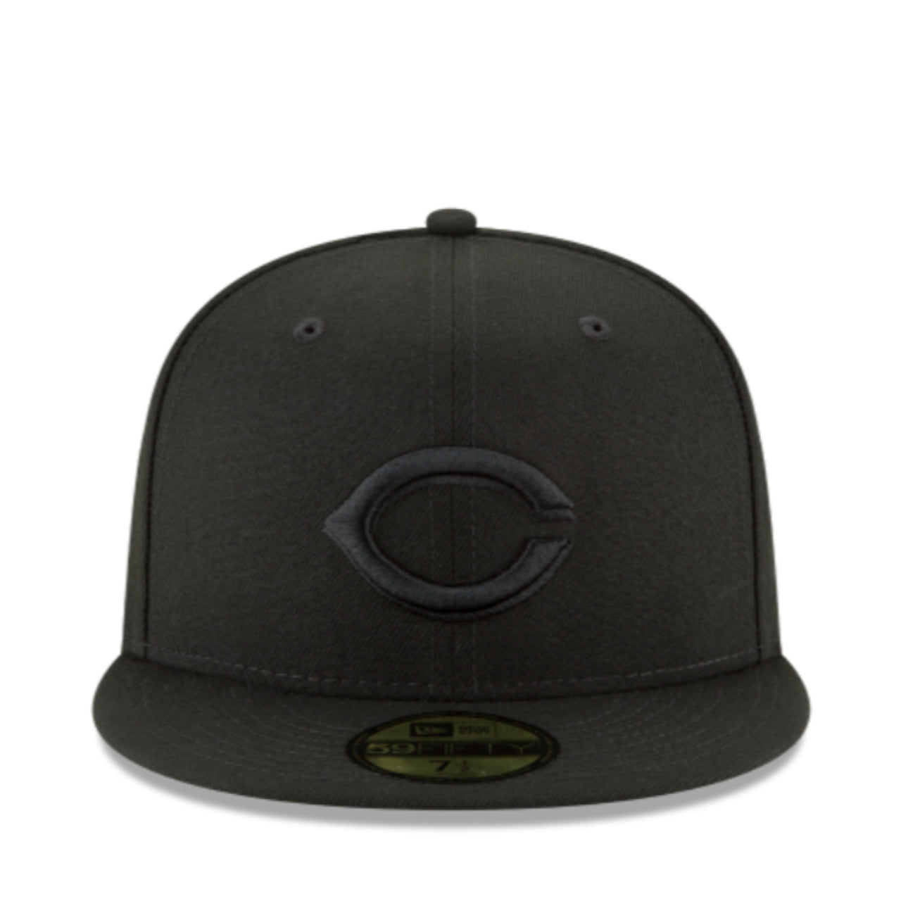 New Era Cincinnati Reds Black on Black 59FIFTY Fitted Hat front view