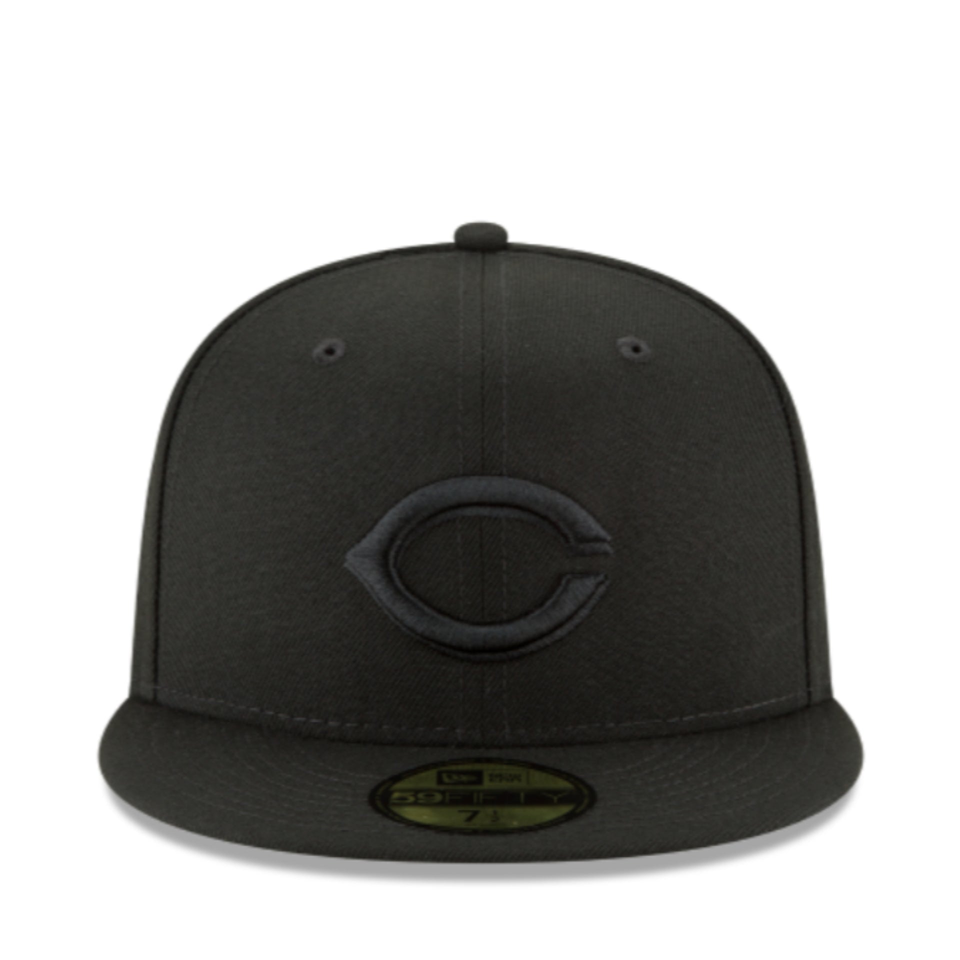 New Era Cincinnati Reds Black on Black 59FIFTY Fitted Hat front view