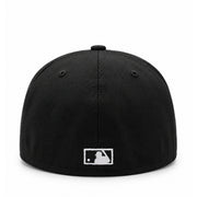 New Era Cleveland Guardians Black White 59FIFTY Fitted Hat back view